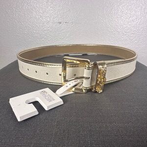 Michael Kors White and Gold Women’s Belt. Sz L.
